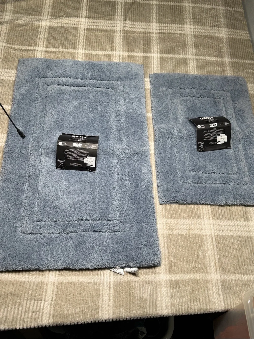 DKNY Plush Bath Rug Set in Dusty Blue